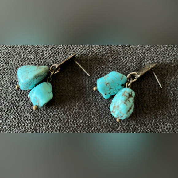 Turquoise Boho Hanging Earrings - Picture 7 of 10